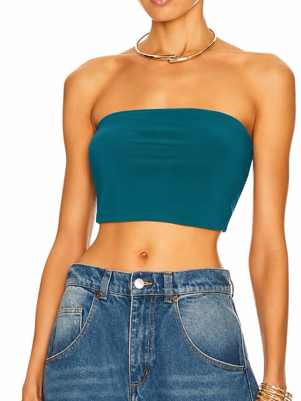 Norma Kamali OMO Strapless Cropped Top Bandeau Size S